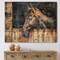 Designart - The Head of A Horse In Stable - Farmhouse Print on Natural Pine Wood